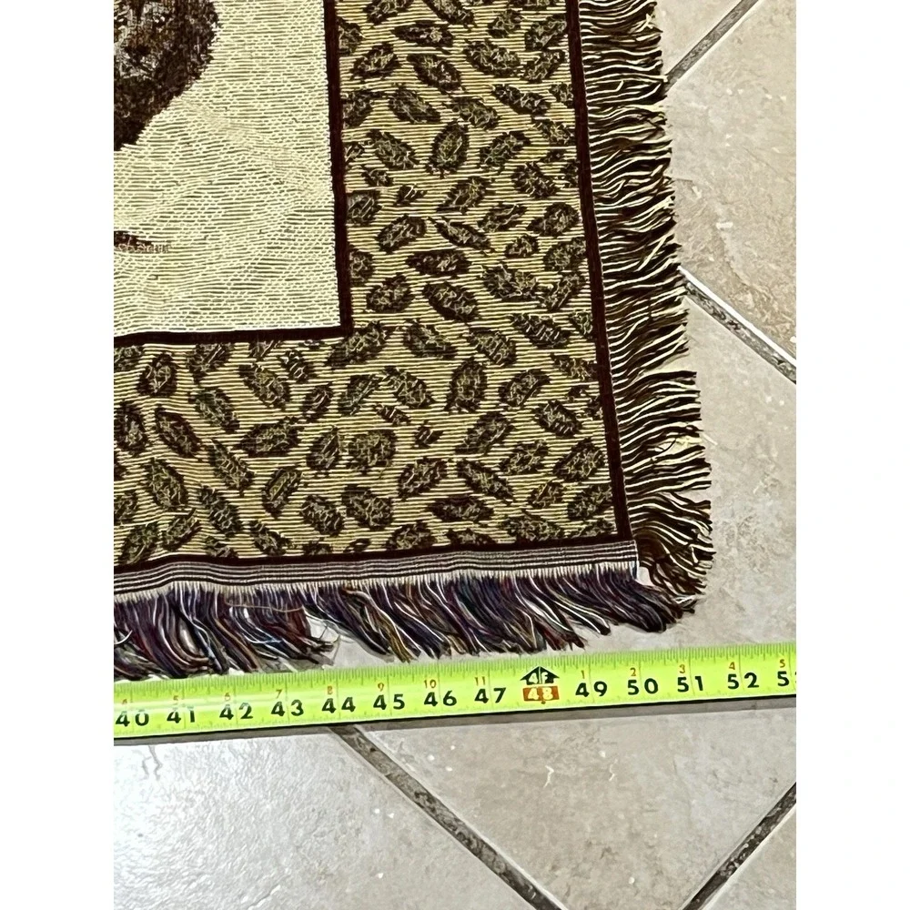 VTG  American Weavers Safari Tapestry Throw Blanket 60